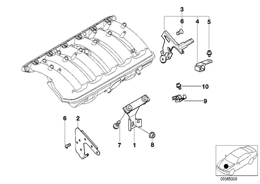 Diagram Mounting parts F intake manifold system for your BMW