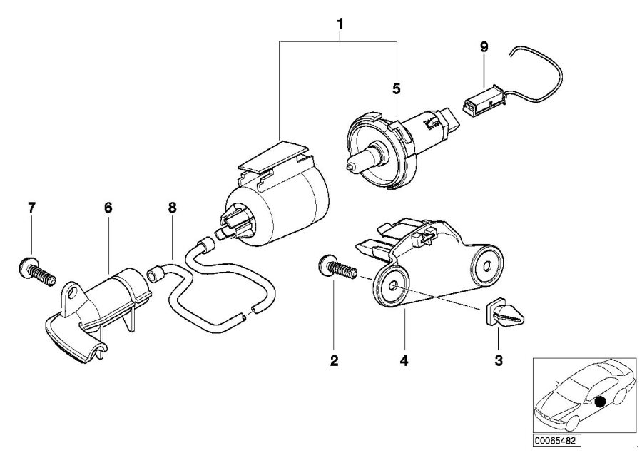 Diagram Door handle illumination for your 1988 BMW M6   