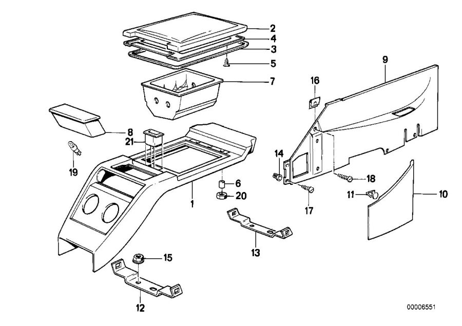 Diagram Center console for your BMW