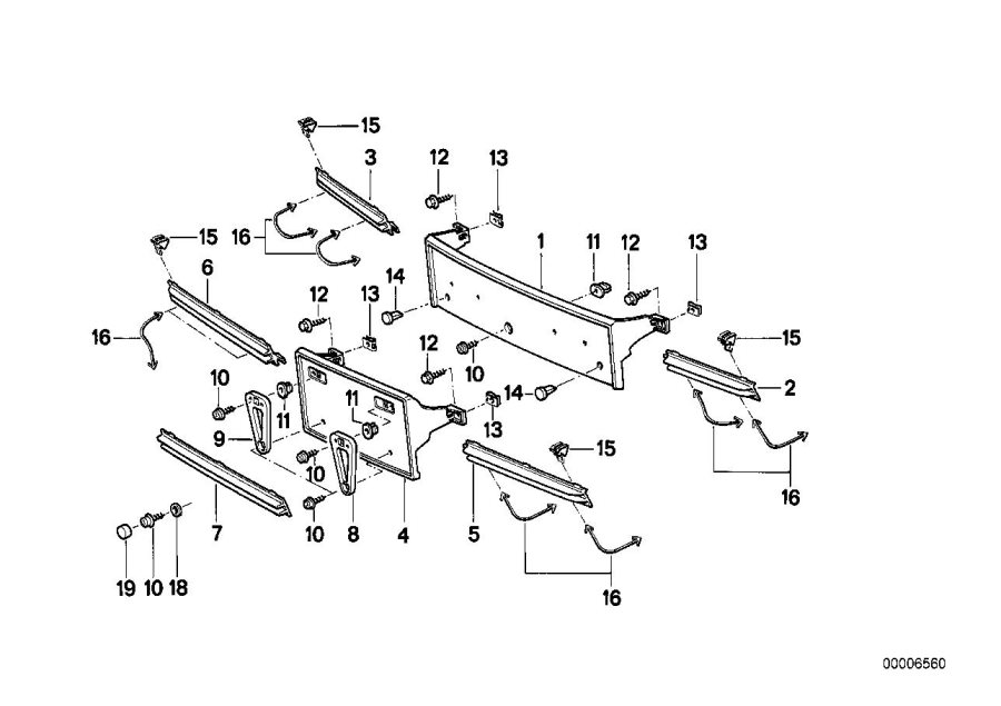 Diagram Licence plate base for your 2015 BMW X1   