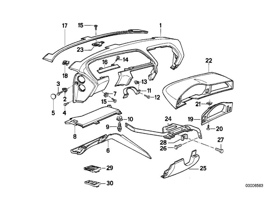 Le diagramme Habillage tableau de bord pour votre BMW