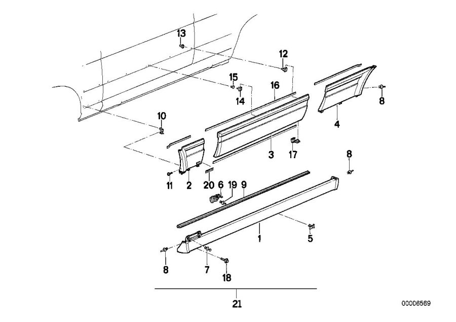 Diagram M cover for rocker panel / wheel arch for your 2023 BMW X3  30eX 