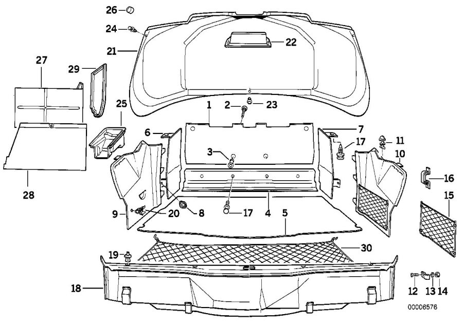 Diagram Trunk trim panel for your BMW