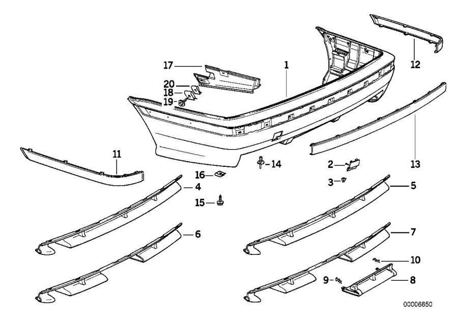 Diagram M Trim, rear for your 2018 BMW 650iX   