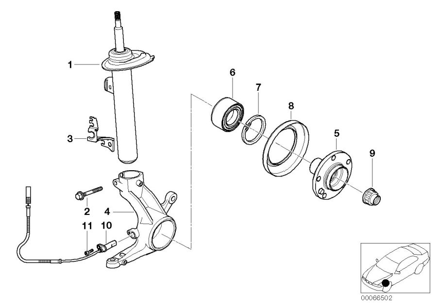 Diagram Spring strut front / carrier 4-WHEEL for your BMW X2  