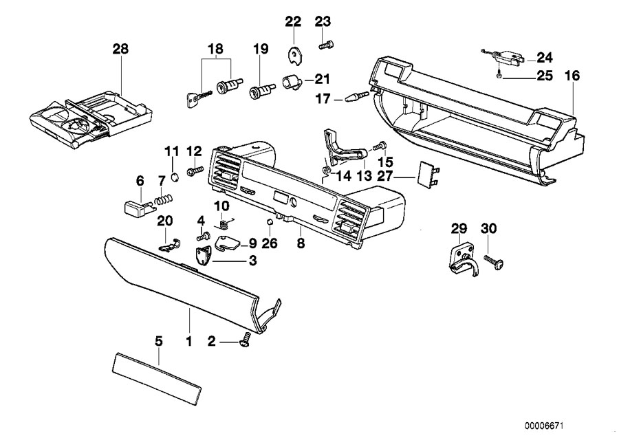 Diagram Glove box for your 2023 BMW X3  30eX 