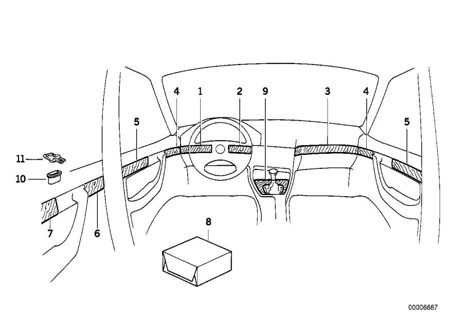 Diagram Fine wood trim for your BMW