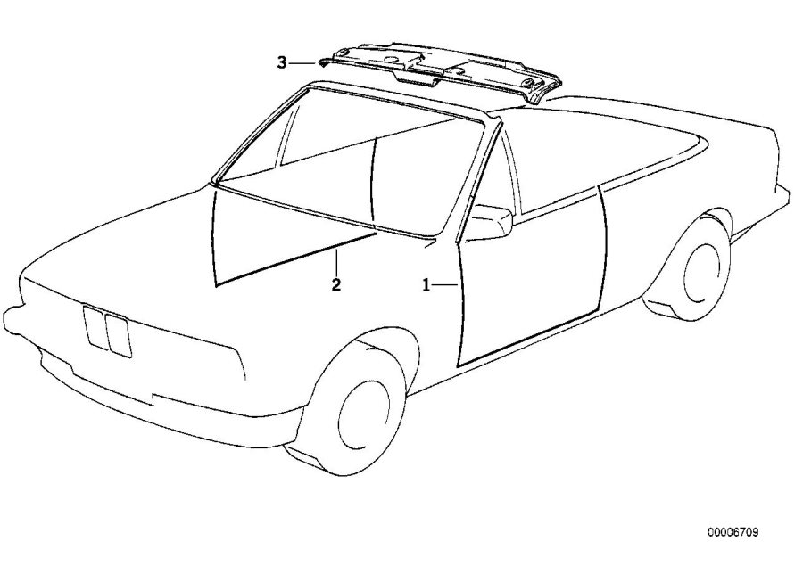 Diagram Edge PROTECTION/FRONT headlining cover for your 1999 BMW 528i Touring/Wagon Manual 