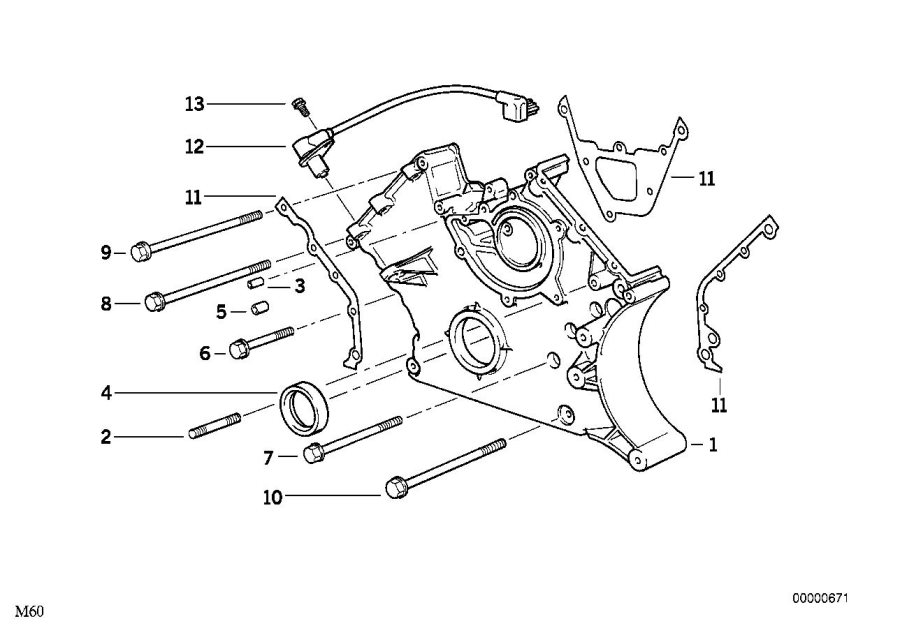Diagram LOWER TIMING CASE for your 2016 BMW X1   
