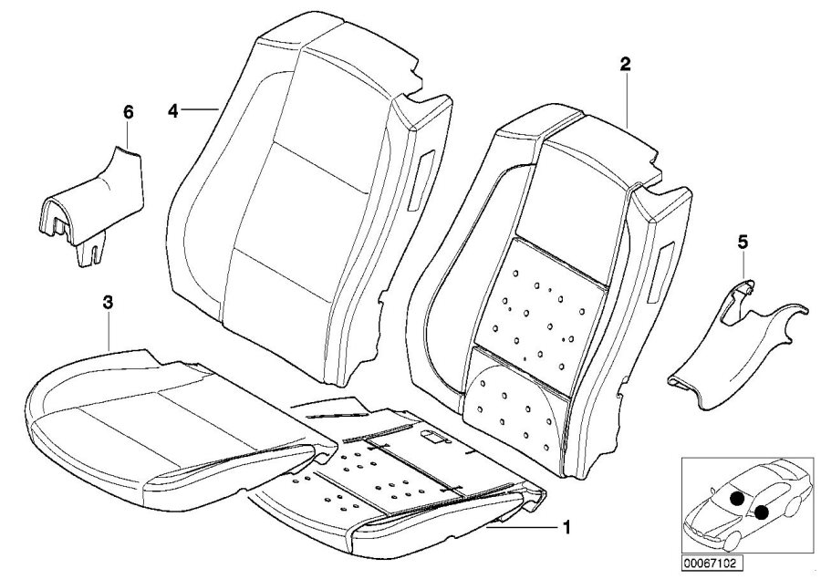 Diagram Seat front, upholstery & cover base seat for your 2023 BMW X3  30eX 