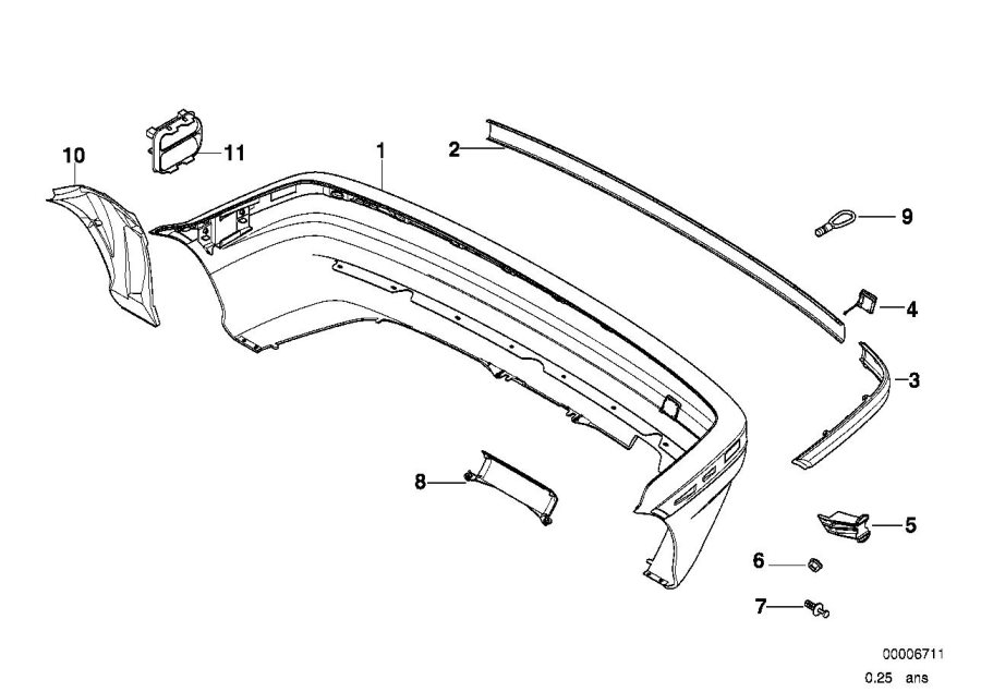 Diagram Trim cover, rear for your BMW