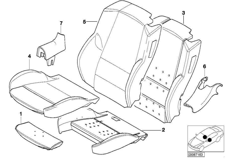 Diagram Seat, front, uphlstry, cover, Sport seat for your 2023 BMW X3  30eX 