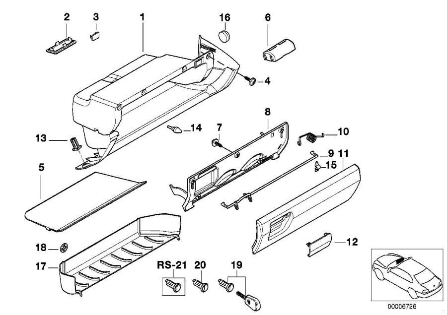 Diagram Glove box for your 2023 BMW X3  30eX 