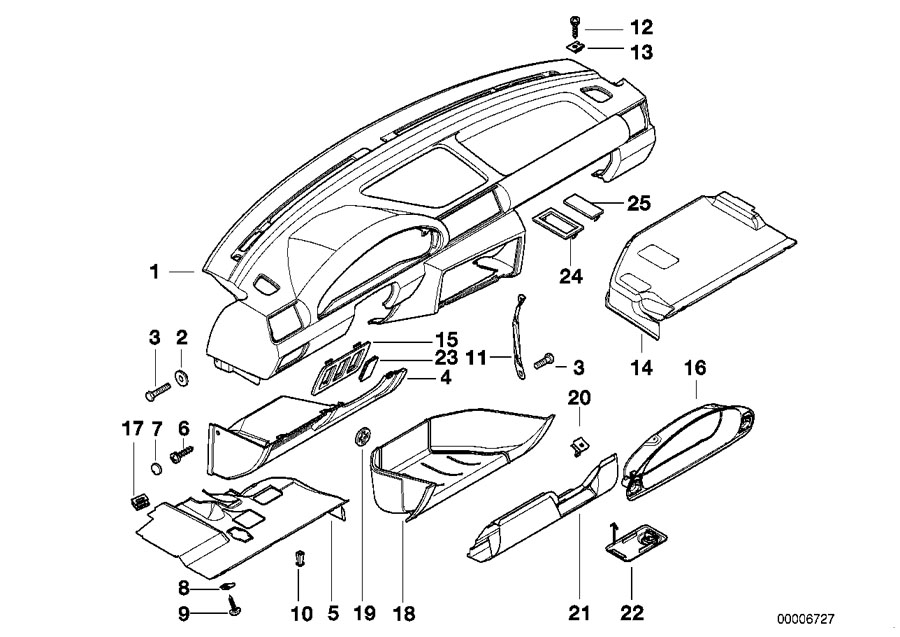 Diagram Trim panel dashboard for your 2023 BMW X3  30eX 