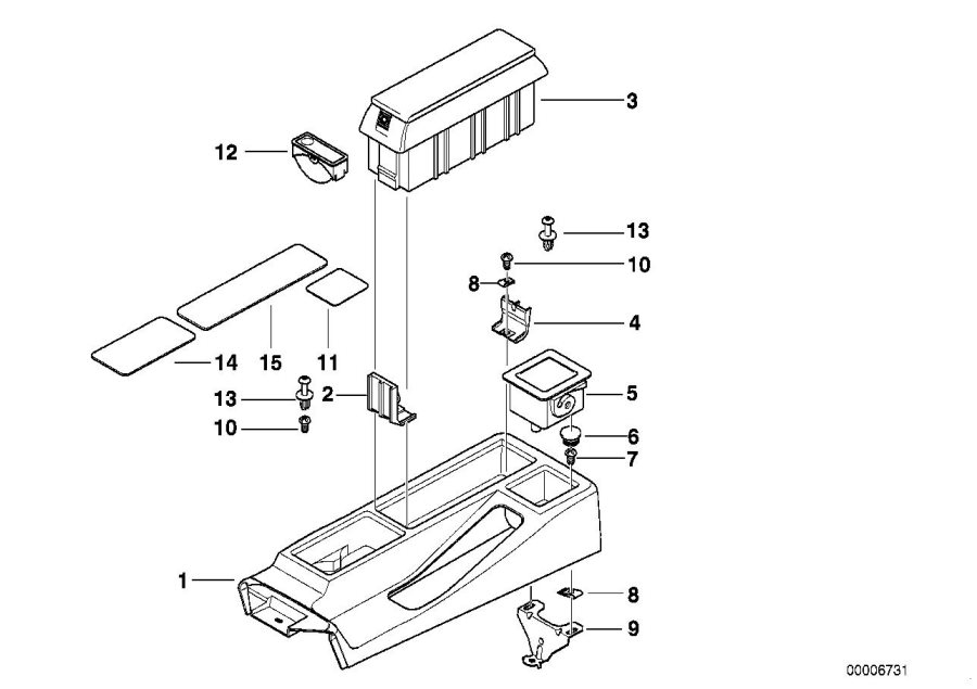 Diagram Center console for your BMW