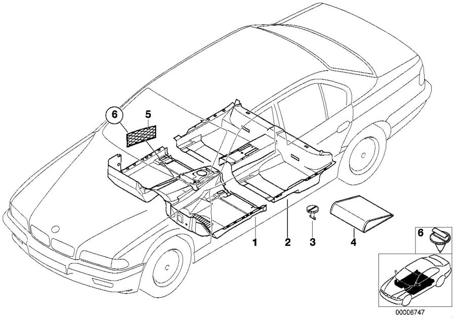 Le diagramme Revetement de SOL pour votre BMW