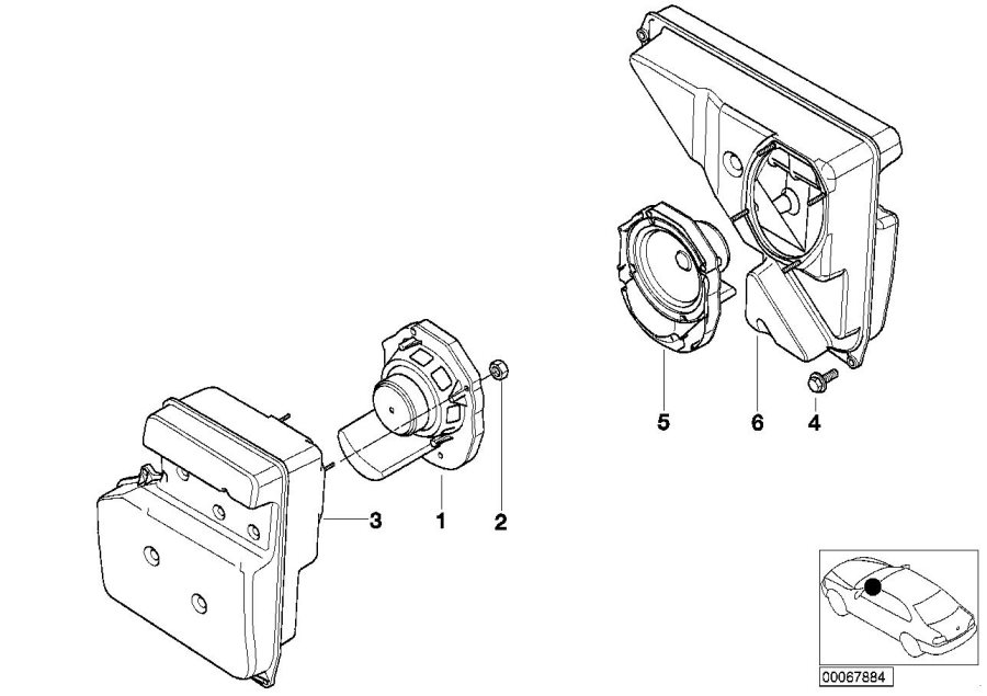 Diagram Loudspeaker, floor for your BMW M6  