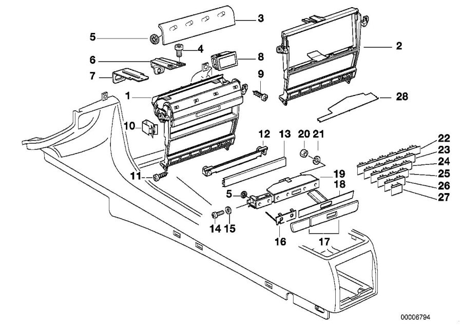 Diagram Module carrier, center console for your 2023 BMW X3  30eX 