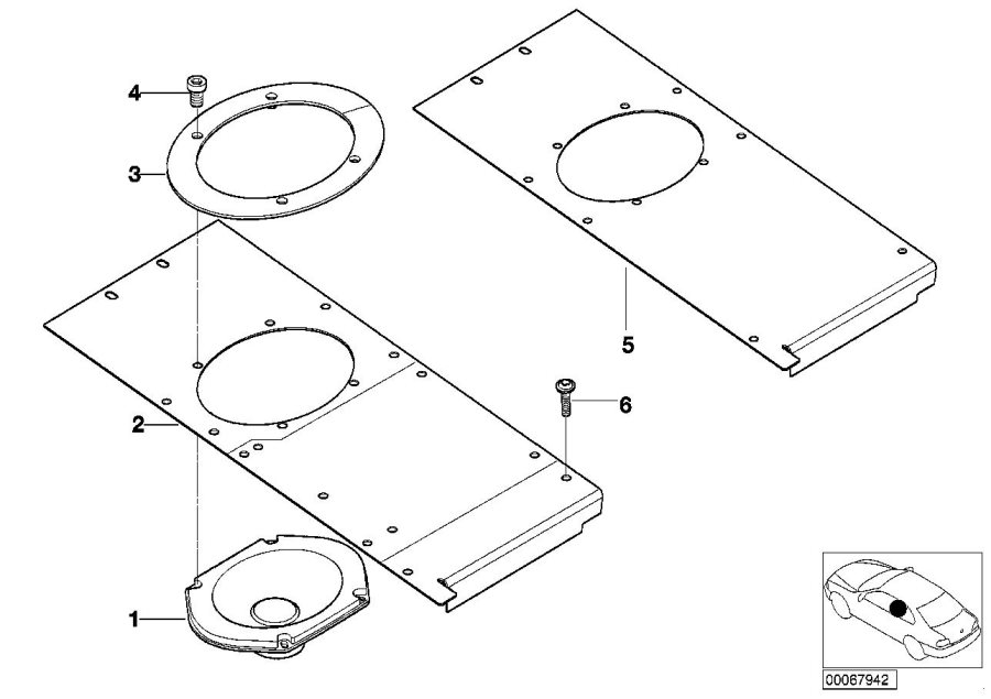 Diagram Loudspeaker under the seat for your BMW