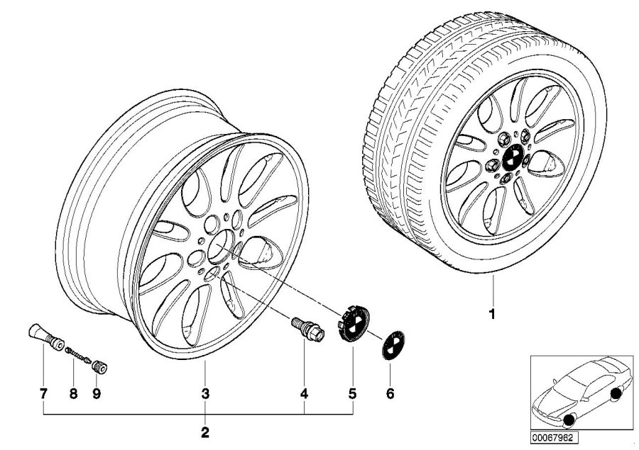 Diagram BMW la wheel, ellipsoid styling 56 for your BMW X5  