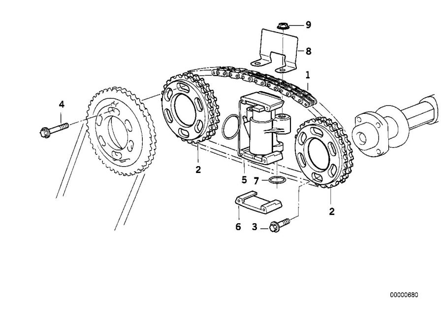 Diagram timing gear timing chain top for your 2018 BMW X2 28iX  