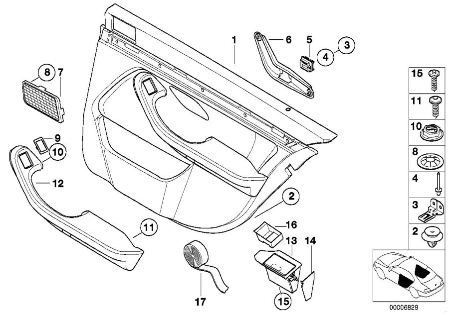 Diagram Door trim, rear for your 2007 BMW 535xi   