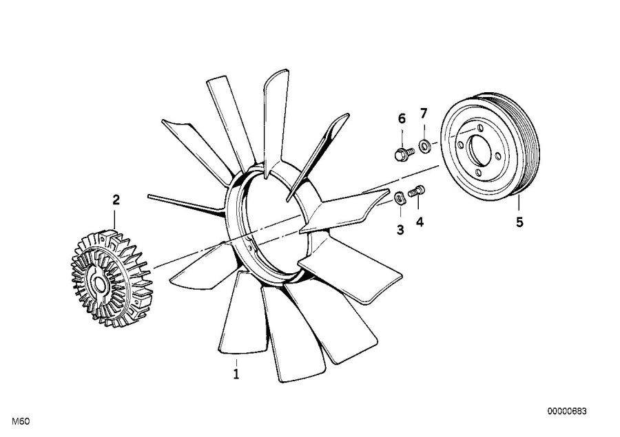 Diagram COOLING SYSTEM-FAN/FAN COUPLING for your 2013 BMW