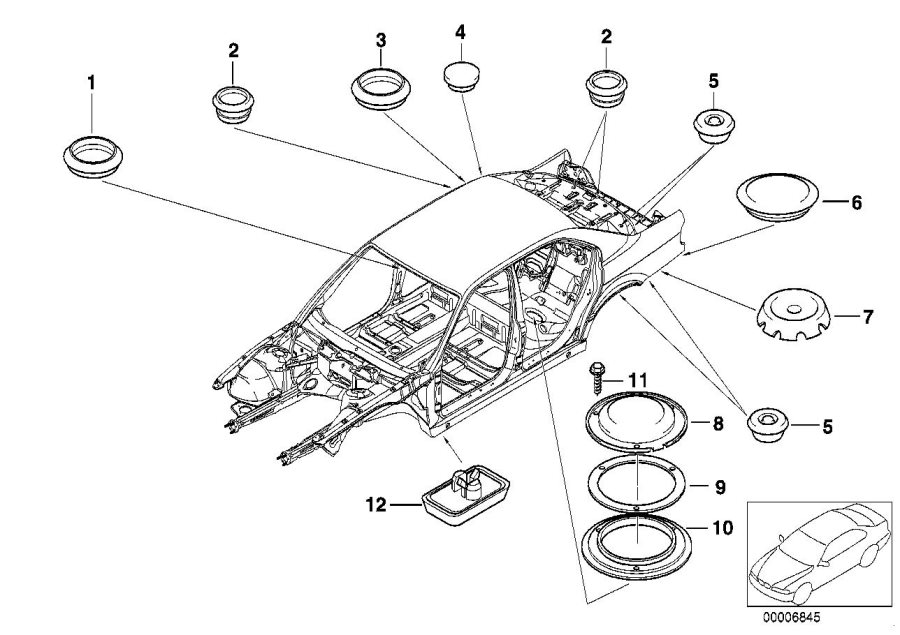 Diagram Sealing cap/plug for your 1996 BMW