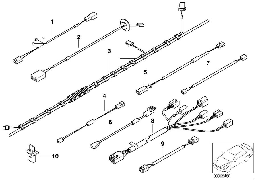 Diagram Various additional cable harnesses for your BMW 530i  