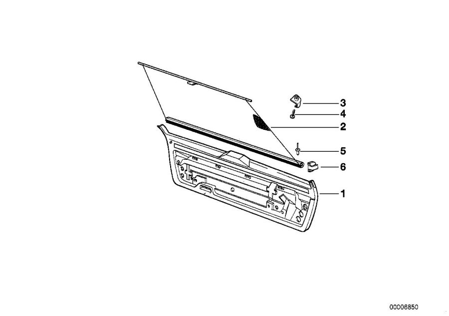 Diagram Trunk lid and roller sun blind trim for your 2023 BMW X3  30eX 