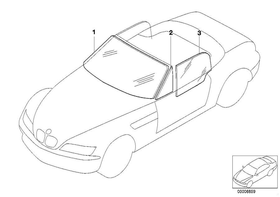 Diagram Glazing for your 1988 BMW M6   