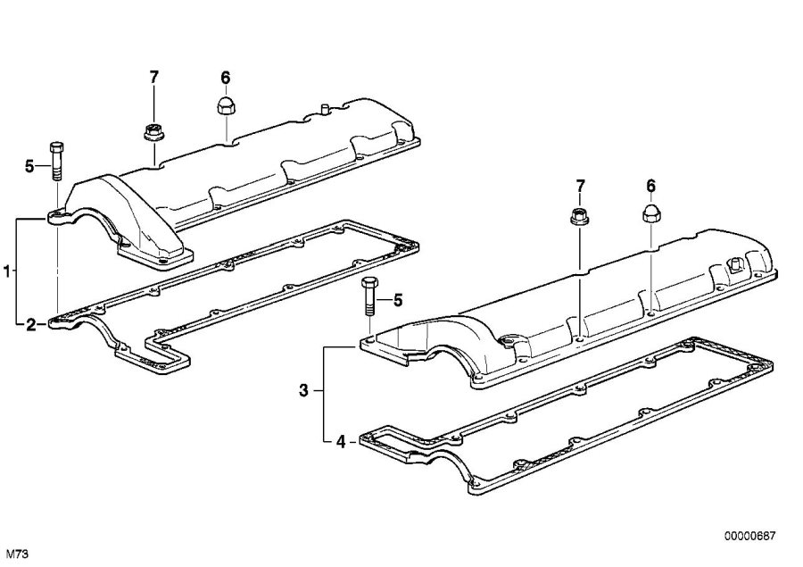 Diagram Cylinder head cover for your 2007 BMW M6   