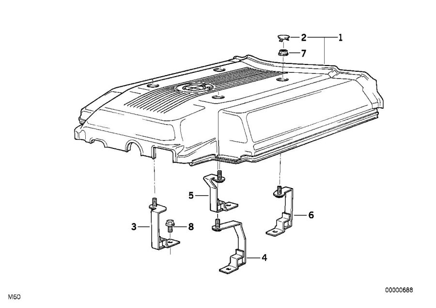 Diagram Engine acoustics for your BMW 740i  