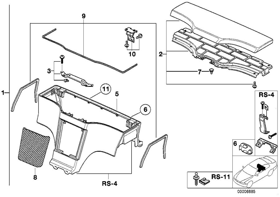 Diagram Subwoofer oddments box for your 2000 BMW Z3   