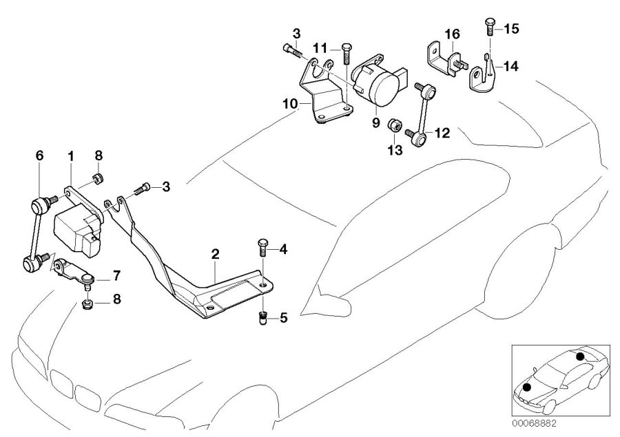 Diagram Sensor,hdlght vertical aim ctrl 4-wheel for your BMW