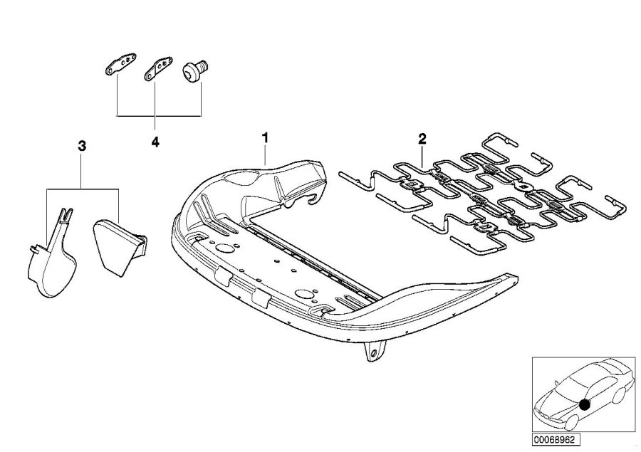 Diagram FRONT SEAT FRAME MECH./EL./SINGL.PARTS for your 2012 BMW M6   