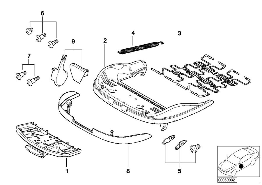 Le diagramme BMW SIEGE SPORT CADRE SIEGE MEC. pour votre BMW