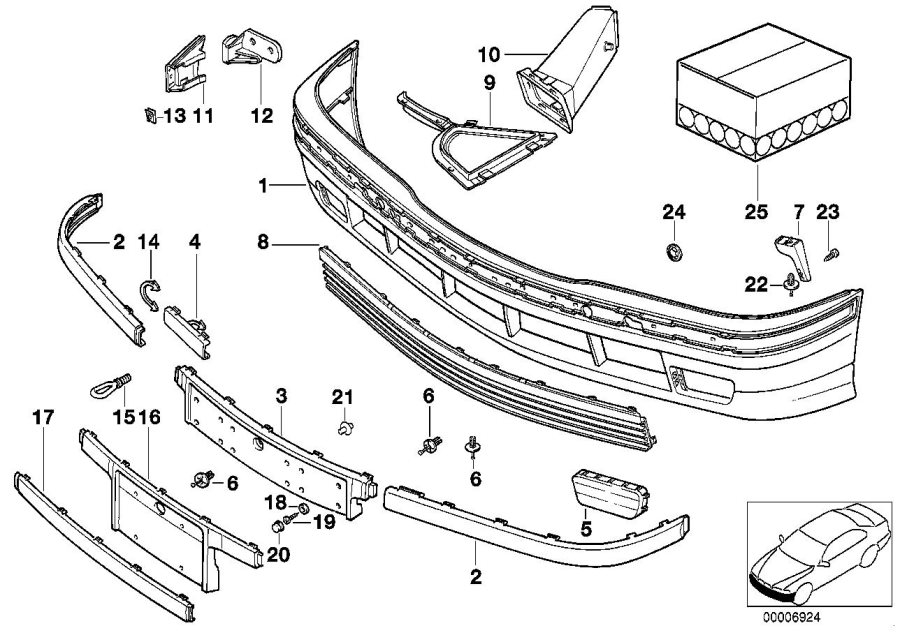 Diagram Trim cover, front for your BMW