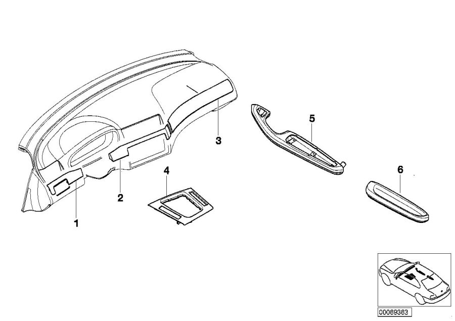 Diagram Retrofit, decor alum., shadow brushed for your 2023 BMW X3  30eX 