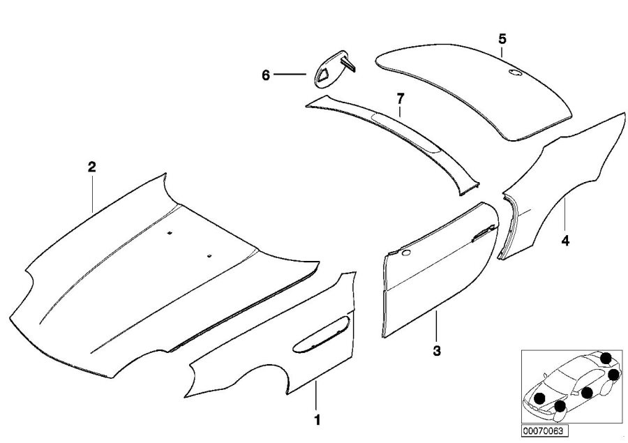 Diagram Outer panels for your BMW