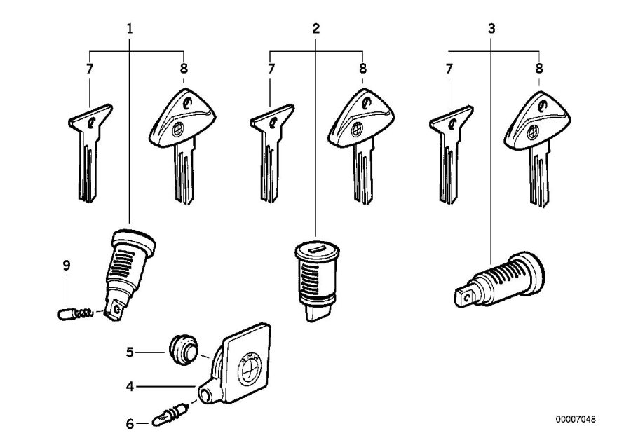 Diagram Lock CYLINDER/KEY/CODE for your 2007 BMW K1200LT   