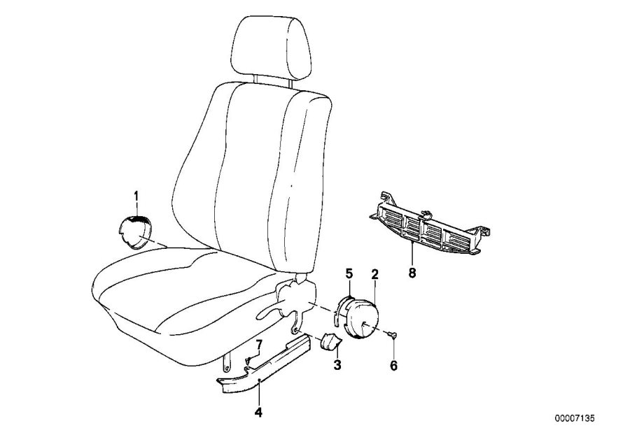 Diagram Seat front seat coverings for your 1985 BMW 318i Automatic Sedan 