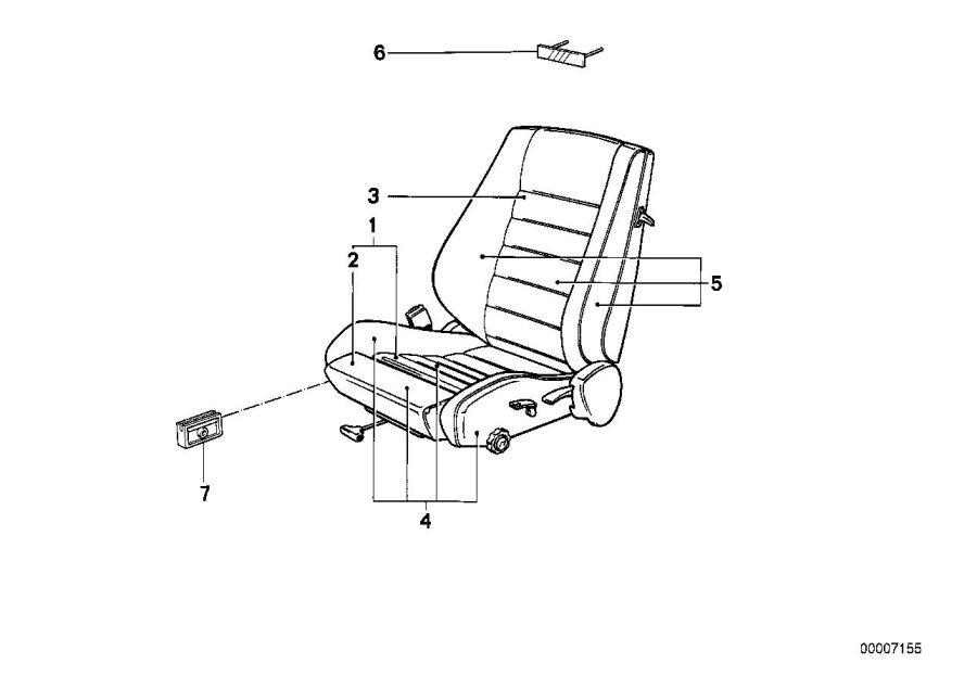 Diagram BMW sportseat spring FRAME/PAD for your 2023 BMW X3  30eX 