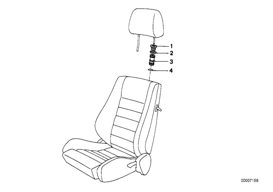 Diagram BMW sportseat headrest guide for your 2023 BMW X3  30eX 