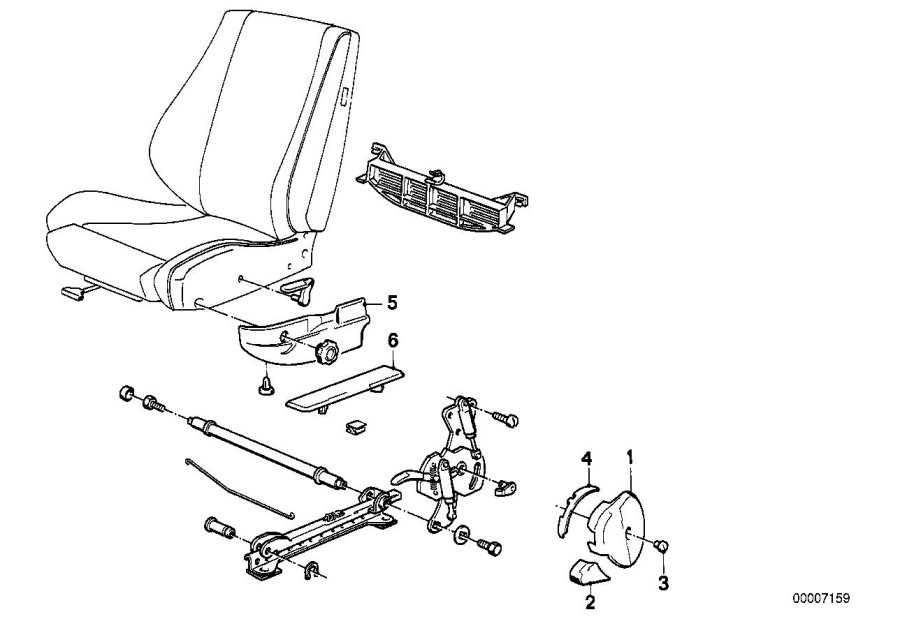 Diagram BMW sports seat coverings for your 1985 BMW 318i Automatic Sedan 