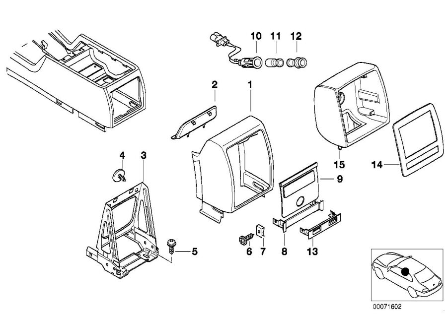 Diagram Rear center console for your 1997 BMW M3   