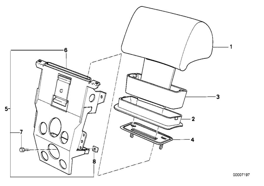 Diagram Mechanical headrest rear for your 2023 BMW X3  30eX 