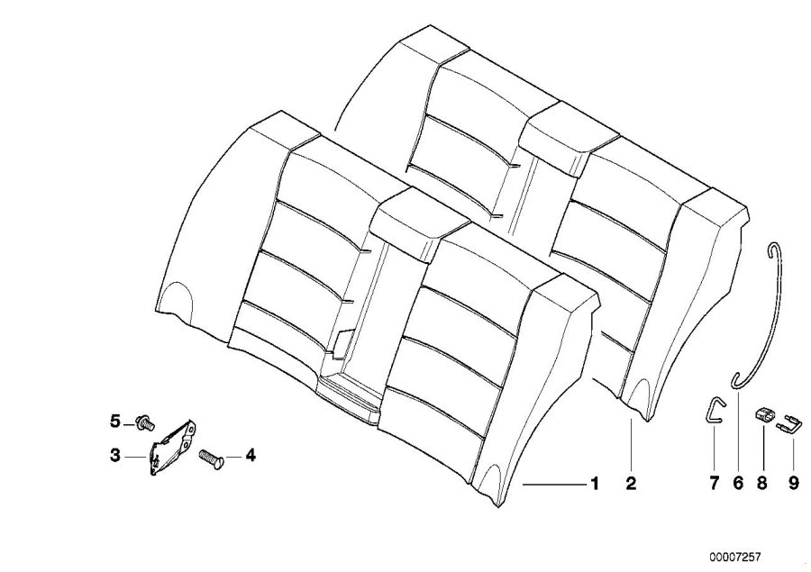 Diagram Seat rear, upholstery & cover base seat for your 2014 BMW M6   