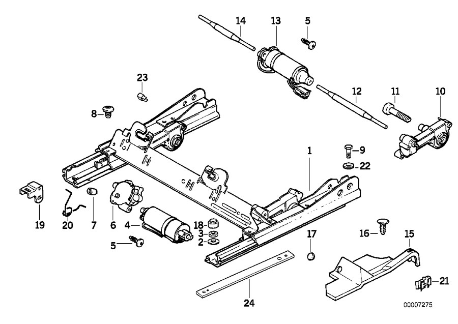 Diagram Front seat rail ELECTRICAL/SINGLE parts for your BMW