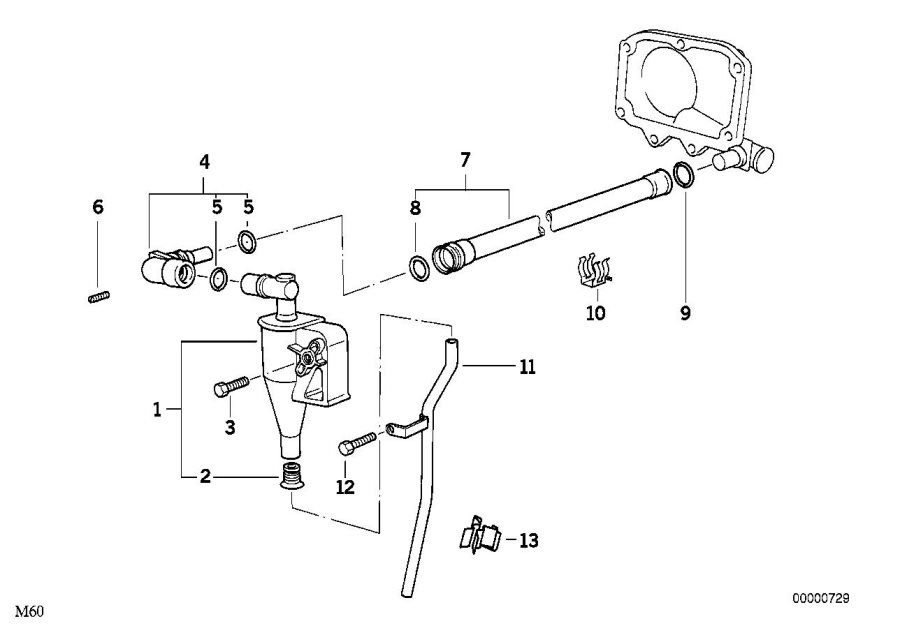 Le diagramme Carter-cylindres-Reniflard/Deshuileur pour votre BMW